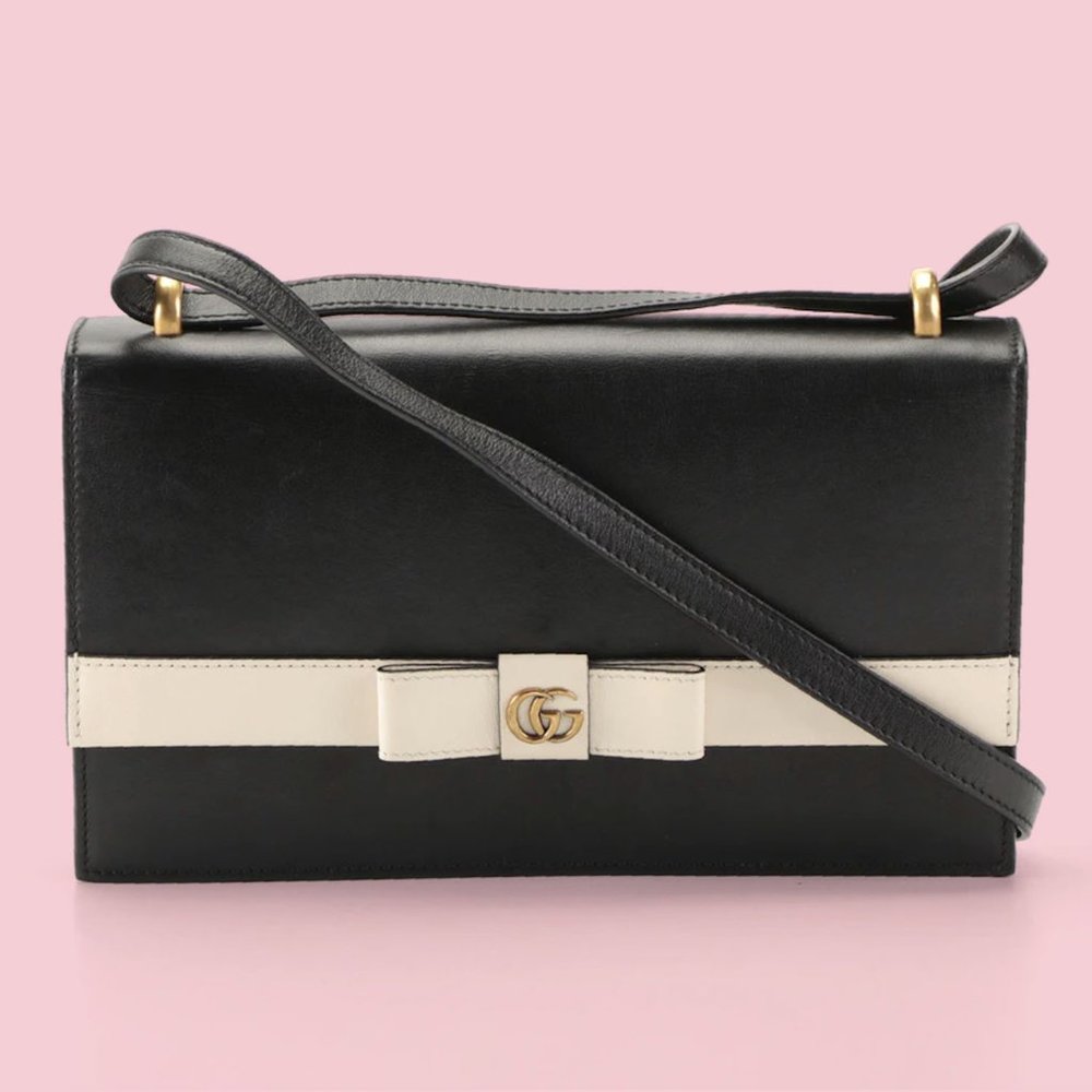 RARE Gucci Japan Exclusive Marmont Bow Flap Shoulder Bag